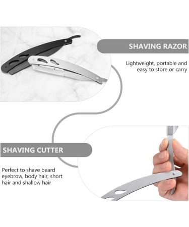 Lurrose Vintage Stainless Steel Razor Holder - Black Manual Razor & Scissors for Eyebrow Trimming | Rustproof Perfect for Men - Buy Online on GoSupps.com