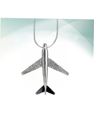 COLLBATH Diamond Stylish Clothing Necklace Accessories Silver Xcm Airplane Pendant Encrusted Design - Buy Online on GoSupps.com