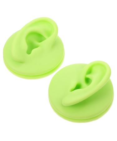 Healifty 2pcs Colored Ear Model Manquin T Tool Ear Jewelry Ear Model for Earrings Simulated Ear Model Simulation Ear Model Ear Piercing Model Silicone Ear Model Fake Ear Model 3D Monitor Green 6.5XX6.5CM
