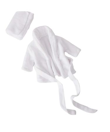 Ruspela baby costume bathrobe bath towel newborn baby photography props baby photo shooting costume bathrobe bath towel set for 3-6 months white
