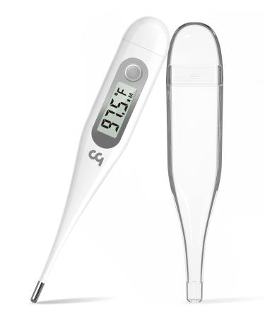 Oral Thermometer for Adults and Kids, Digital Fever Thermometer for Baby, Medical Grade, Easy Read, Rectum Armpit Infant Thermometer for Home, Indoor, Outdoor Grey