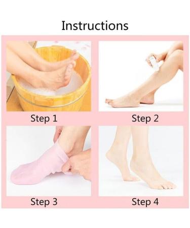 2 Pairs Women Foot Spa Pedicure Silicone Gel Moisturizer Socks for Dry Cracked Feet - Pink - Buy Online on GoSupps.com
