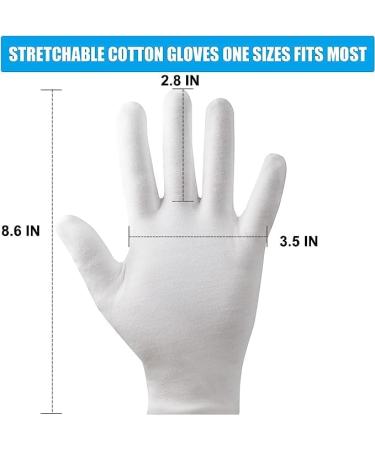 7 Pairs White Cotton Gloves for Dry Hands - Moisturizing Overnight Eczema Relief - Washable One Size Fits All - Buy Online on GoSupps.com