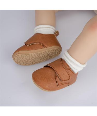 Sonsage Infant Baby Oxford Shoes | Pu Leather Anti-Slip Trainer | Soft Rubber Sole | 12-18 Months | C Brown - Buy Online on GoSupps.com