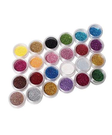 Ardisle 24 Pots Of Coloured Glitter Manicure Palette Shinning Nails Pigment Nail Art
