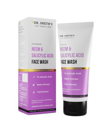 Neem & Salicylic Acid Face Wash | Anti-Acne & Oil Control Face Cleanser | With 1% Salicylic Acid & Neem | Men & Women | 100 mL