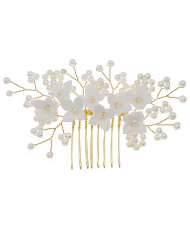 HAPINARY bridal comb bridal headpiece wedding headpiece wedding hair accessories hair gems for women bridal hair accessories hair accessory for women pearl Beautiful hair comb bride