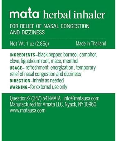 Mata Natural Herbal Inhaler | Cooling Sensation for Easy Breathing & Afternoon Boost - Buy Online on GoSupps.com