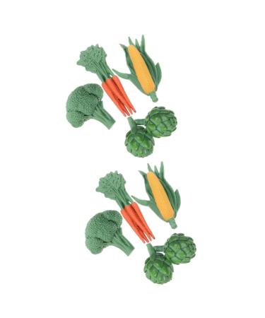 Zerodeko 8 Pcs Simulated Fruits and Vegetables Plastic Food Plant Assorted Color2x2pcs 8.5X2.7X1CMx2pcs