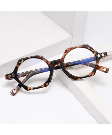 Buy SERONI TR90 Polygon Frame Blue Light Blocking Glasses for Men & Women - Anti UV Ray Computer & Reading Glasses - Stylish Tortoiseshell Design - 47mm - Buy Online on GoSupps.com