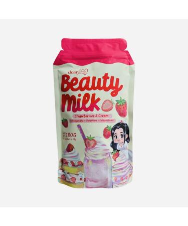 Dear Face Beauty Strawberries & Cream Collagen Drink 10 Sachets x 18g