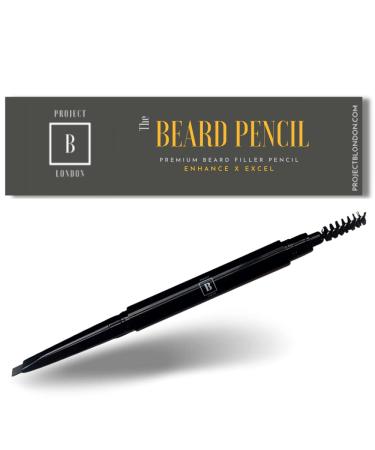 PROJECT B - Beard Filler Pencil Pen - Define Enhance Fill Beard Facial Hair Moustache - Natural Finish - Water Sweat Proof- Black -Brown (DARK BROWN)