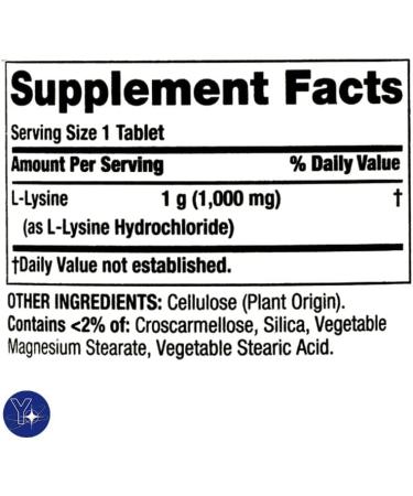 L-Lysine Amino Acid Supplements - Spring Valley 1000 mg 100 Count | YOLOMOLO Bookmark Gift - Buy Internationally - Buy Online on GoSupps.com