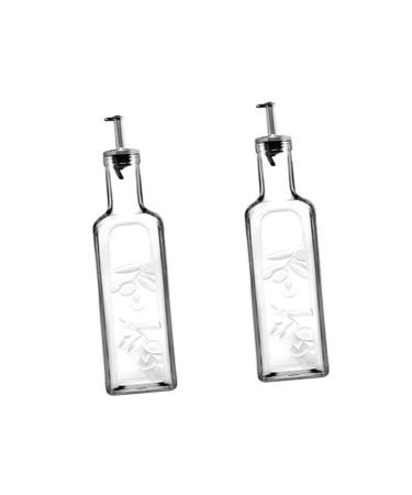 Zerodeko 2pcs Olive Oil Jug Bottle Dispenser Home Accessory Salad Dressing Containers Transparent Oil Bottle Household Vinegar Dispenser Oil Dispenser Oil Filter Pot Empty Bottle Glass 34X8CMx2pcs Transparentx2pcs