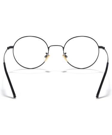 Cyxus Round Blue Light Computer Glasses - UV Blocking Clear Lens Metal Eyewear for Men & Women - Relieve Digital Eye Strain & Headache - Ultra Light Design - Black - Buy Online on GoSupps.com