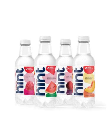 Hint Water Purple Variety Pack (Pack of 12), 16 Ounce Bottles, 3 Bottles Each of: Raspberry, Watermelon, Cherry, and Peach, Zero Calories, Zero Sugar and Zero Sweeteners 4-Flavor Purple Variety Pack