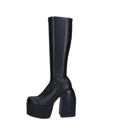Women Overknees Boots Long Sk. Sexy Ankle Boots Comfortable Lang Boots Women High Heels Plateau Boots Slide Boots Winter Boots Labor Boots Sick Boet 38 EU Black