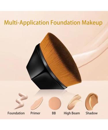 Foundation Makeup Brush for Blending Liquid Cream | Flawless Cosmetics with Protective Case - Black - Buy Online on GoSupps.com