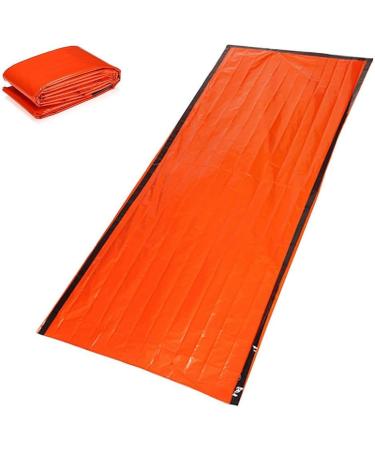 3-in-1 Outdoor Emergency Survival Kit | Heat Reflective Thermal Raincoat & Sleeping Bag Tent Set - Perfect for Camping - Orange - Buy Online on GoSupps.com