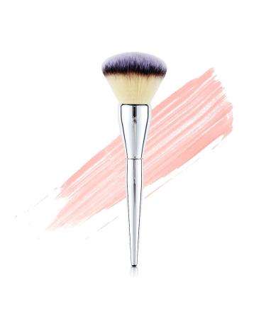 Foundation Brush Large Powder Brush Flat Arched Fluffy Synthetic Kabuki Makeup Brush Perfect For Blending Liquid Cream Flawless Powder Blush Buffing Blending Concealer Contour (Silver)