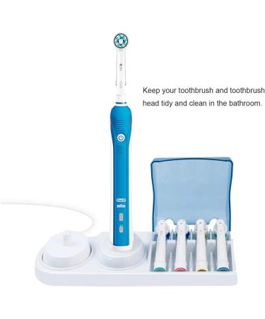 Electric Toothbrush Holder with Charging Stand, Toothbrush Stand, and 4 Heads Storage + 4 Covers for Oral B - Buy Online on GoSupps.com