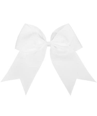 Jumbo Cheer Bows White Hair Bow Clips 8 Inch Big White Bows for Girls Hair Women Cheerleading Bows Softball Team Bows Cheerleader Hair Bows for Halloween Costumes Festivals Birthdays Photoshoots
