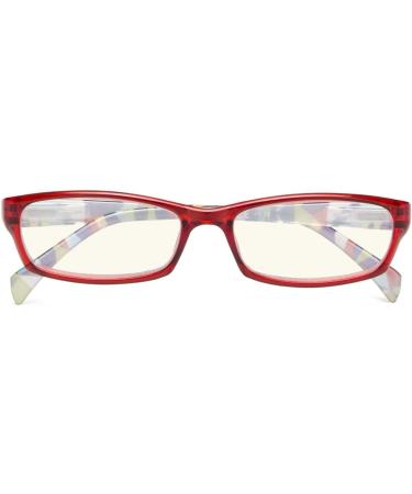 Eyekepper Computer Glasses +1.50 Red Frame - Digital Eye Strain Prevention Eyewear for Comfort & Clarity - Buy Online on GoSupps.com