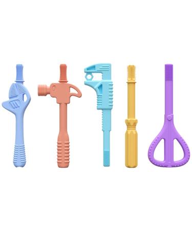 JUCHRZEY 5pcs Baby Chew Toys Free Silicone for Babies 5PCS
