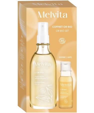 Melvita, Eco-Responsible Moisturizing Set: Beauty Routine with 5 Precious Oils for Radiant Skin and Hair, Shower Gel