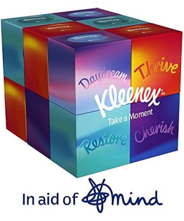 Kleenex Take a Moment Collection Tissues - 12 Cube Boxes - In Aid of Mind - 576 Tissues, 4 Designs - Buy Online on GoSupps.com