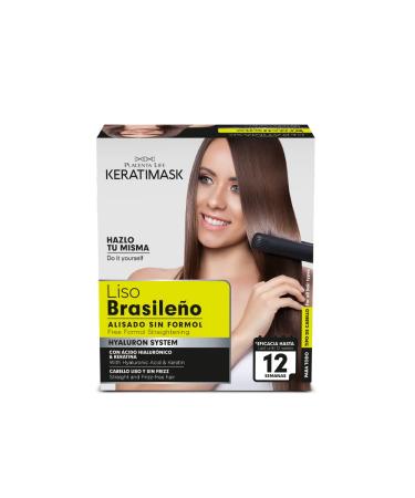 Keratimask Placenta Life Hair Straightening Treatment Brazilian Style Kit with Hyaluronic Acid