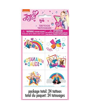 Jojo Siwa Temporary Tattoos - Assorted Designs  24 Pcs