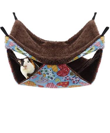 Small Animal Hammock-YOUTHINK Warm Pet Hammock Cotton Sleeping Nest with Soft Comfortable Luxury Double Layers for Your Samll Pets of Hamster/Parrot/Ferrets with Cage Accessories Hangs Sleep