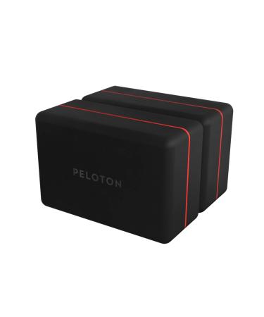 Peloton Yoga Block | Premium EVA Foam Yoga Blocks Available in Set of Two with Curved Edges and Corners, Accessories for Beginner and Advanced Yoga, 9 x 6 x 4 inches, Black/Red