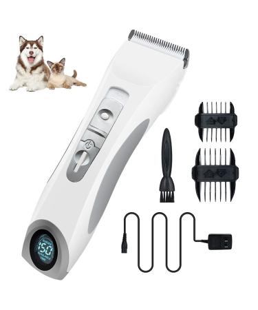 Triumilynn Quiet Cat Grooming Clippers for Matted Hair, Cat Mat Shavers, Pet Shaver for Cats Long Hair, Low Noise Cordless Cat Shears for Cat Mats with 4 Size Combs White