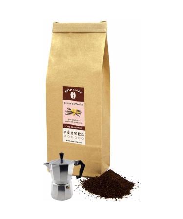 HOP CAFE - Caf moulu - Ar me cr me de vanille - 250g - pour cafeti re Italienne