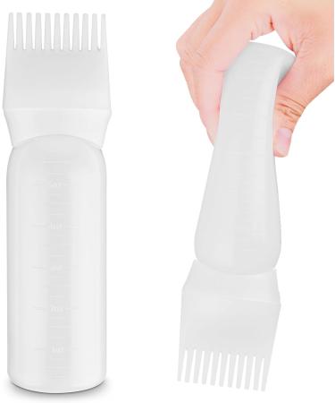 COMNICO Root Comb Applicator Bottle 6oz - Squeeze Hair Dye Oil Applicator Brush - Portable Color Dispenser - White - Buy Online on GoSupps.com
