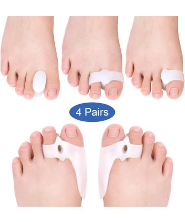 Haofy Toe Spreader Gel Kit - 4 Couples Hallux Valgus & Hammer Toe Corrector for Men & Women | Big Toe Spacers for Bunion Relief - Buy Online on GoSupps.com