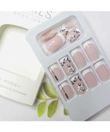 3 Packs French Press On Nails Medium - Black & White Glossy Fake Nails with Glue - 72 Pcs Acrylic Stick on Nails for Women - Buy Online on GoSupps.com