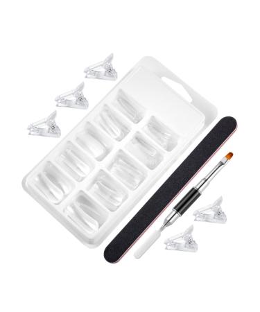 Beavorty 1 Set nail extension set False Nail Tips DIY nail art tool nail molds fake nail tips picker Fake Nails clear nail gel Manicure Extending Nails with scale Nail piece plastic 17.8x1.2cm As Shown