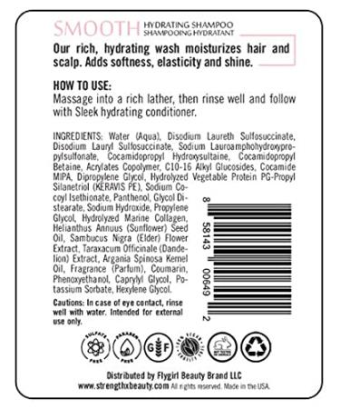 Smooth Hydrating Shampoo - Sulfate-Free Vegan Moisturizer for Dry Damaged Hair w/Keravis PE - 8.4 oz - Buy Online on GoSupps.com