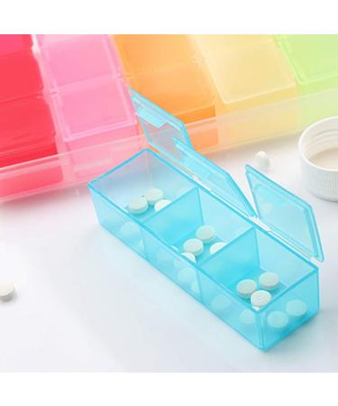 21-Compartment Rainbow Pill Organizer | Weekly Pill Box for 7 Days | Memo Pill Case for Easy Medication Storage - Buy Online on GoSupps.com
