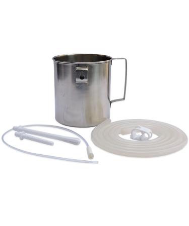 Buy HealthGoodsEU Enema Set - Premium Stainless Steel & Medical Silicone Tube for Safe & Effective Cleansing - International Shipping Available - Buy Online on GoSupps.com