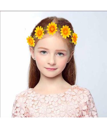 KEHAWK 10PCS Sunflower Headbands Multicolor Daisy Flower Crown for Women - Adjustable Elastic Ribbon for Festival Wedding Party - Buy Online on GoSupps.com