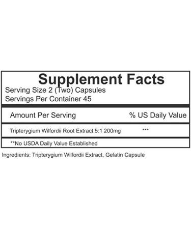 Thunder God Vine Root 5:1 Herbal Supplement - 200mg Capsules with Triptolide - 90 Capsules - Buy Online on GoSupps.com