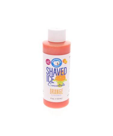Orange Shaved Ice and Snow Cone Flavor Concentrate 4 Fl Ounce Size (makes 1 gallon of syrup with sugar and water added)