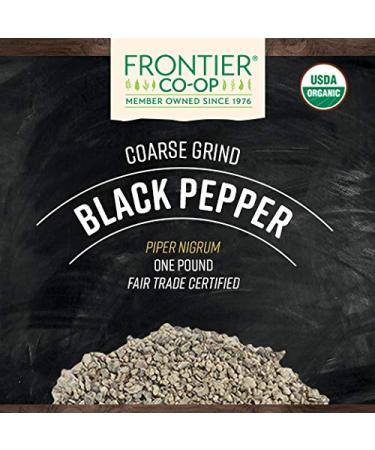 Frontier Co-op Organic Fair Trade Black Pepper Coarse Grind 1lb - Premium Spice - Buy Online on GoSupps.com