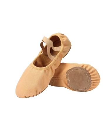 Linodes Dance Shoes for Girls Stretch Canvas Split Sole for Women 8.5 Sand