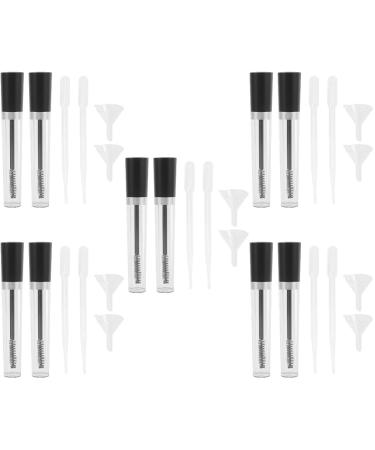 Didiseaon Didiseaon 10 Sets Clear Eyelash Mascara Cream Eyelash Cream Container Bottle with Funnel Clear Mascara Travel Bottle Clear Eyelash Cream Bottle Eyelash DIY Kit Liquid Eyeliner