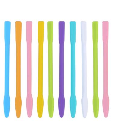Luxshiny silicone stirring sticks Colorful face sludge stirring sticks reusable Epoxy resin mixed spatula Applicator make-up cosmetic tools for mixing color liquid cream 10 pieces